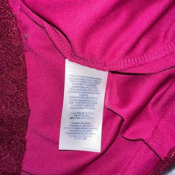 NWT Chaps Women's Red Sleeveless Ruched Lace Shift Sheath Dress Sz 14 $110 - Picture 7 of 7